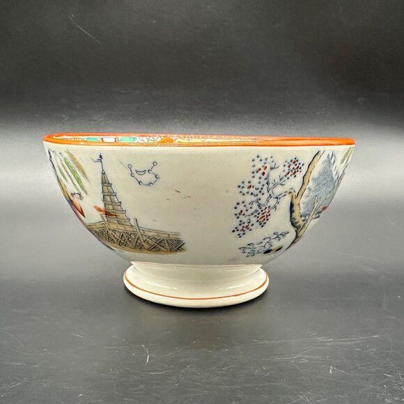 Vintage Bowl P Regout Co Maastright Timor Holland Asian Style Hand Painted - Picture 5 of 12